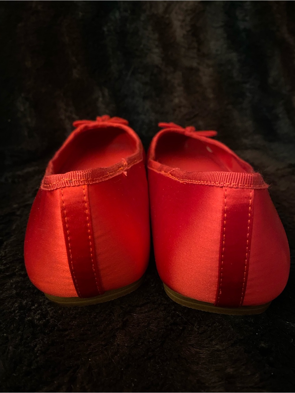Scoop Red Satin Ballet Flats with Bow - Size 11 - NWOT! - Picture 4 of 5